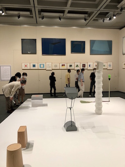 Motohiro Tomii works (front), Gaku Onogi works (back wall), Installation View