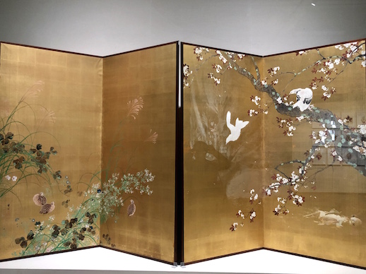 Shuho Ikegami 'Ohkasokyu Shusogunshunzu' (1921) color on silk folding screen, 168.0x165.0, Nerima Art Museum Collection