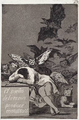 Francisco José de Goya y Lucientes, 'Los Caprichos: The Sleep of Reason Produces Monsters' (1799), etching and aquatint, 21.6 x 15.2 cm, The National Museum of Western Art, Tokyo