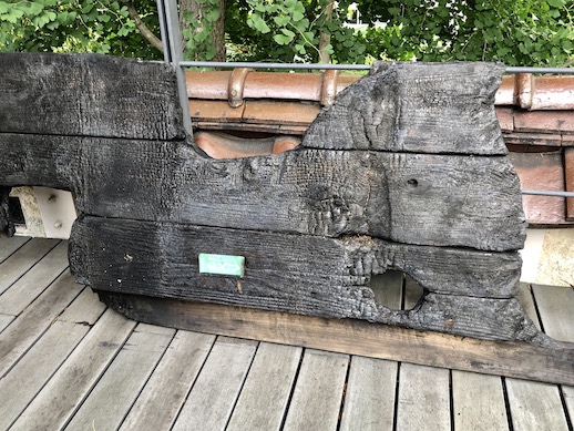 Pieces of charred cedar to be installed at Kudan House